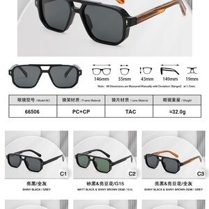 Shiny Black & Gray Men's polarized Sunglasses